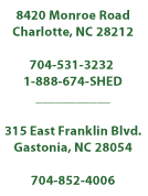 Our Charlotte, NC and Gastonia, NC Locations